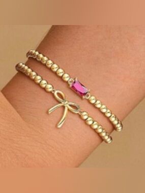 2pc October Birthstone Bracelet Set